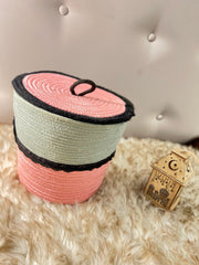 Cotton rope storage box (lace)