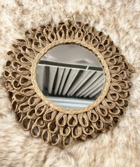 Jute mirror (round)