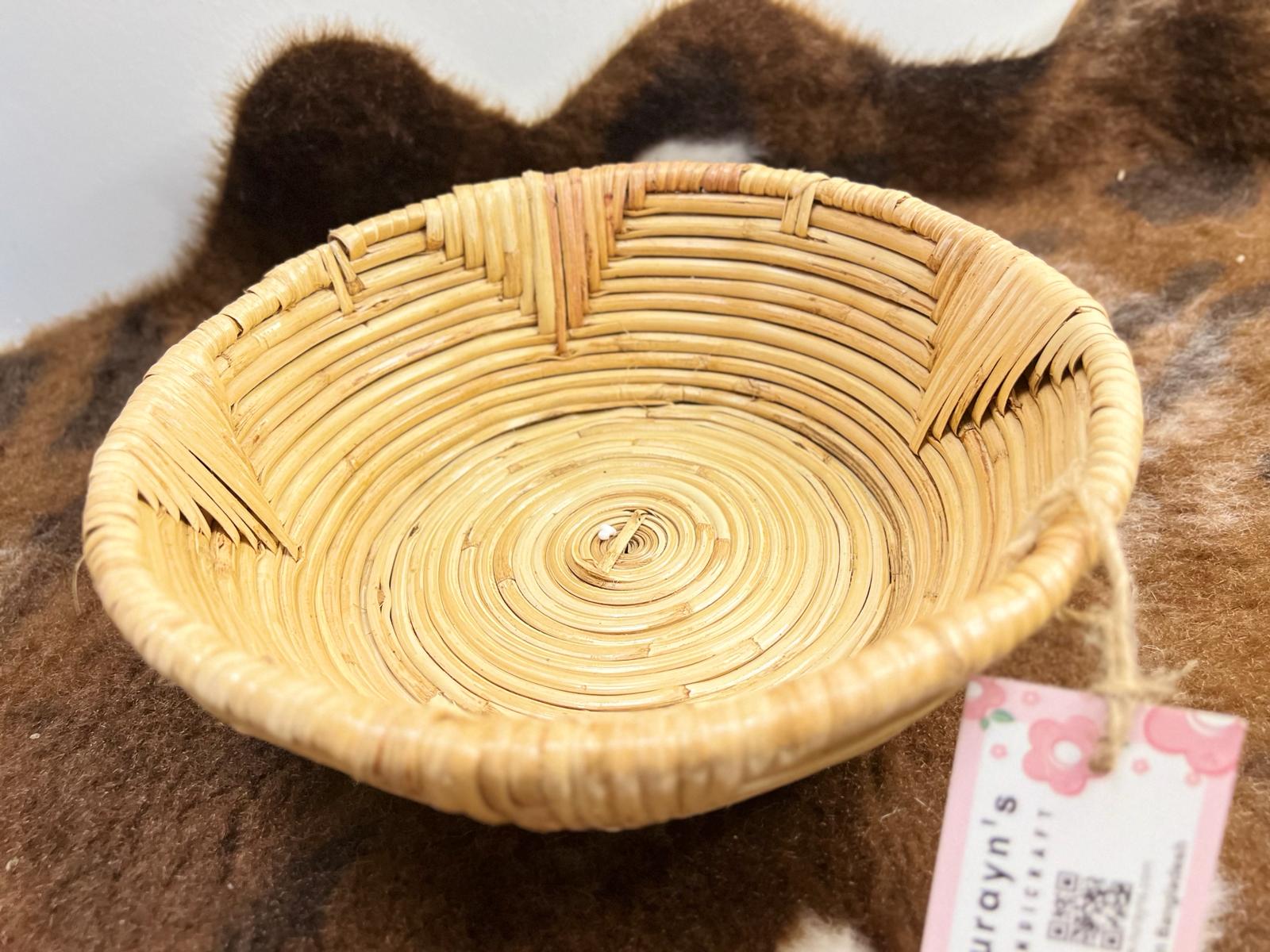 Rattan conical bowl