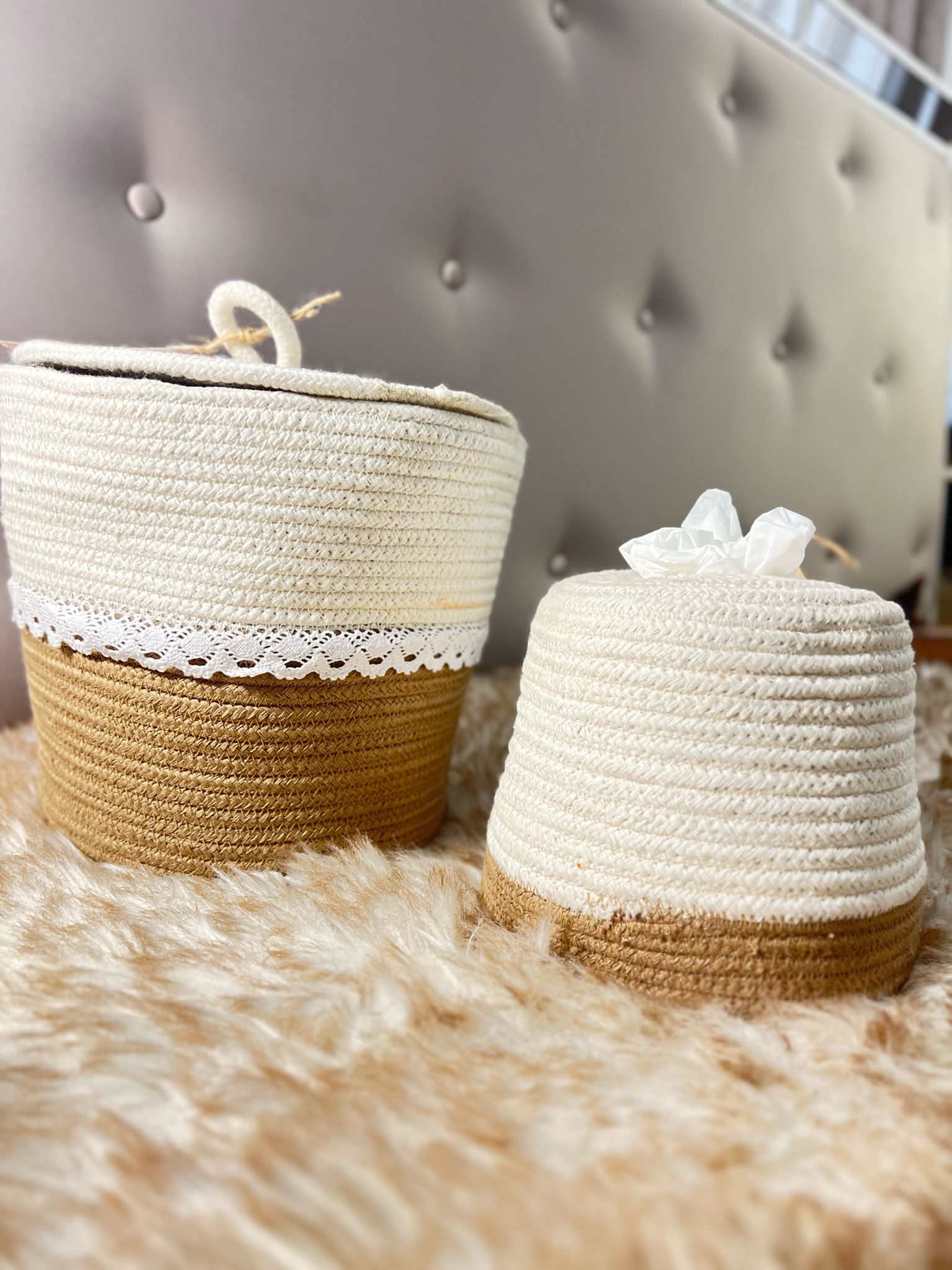 Cotton rope tissue box set