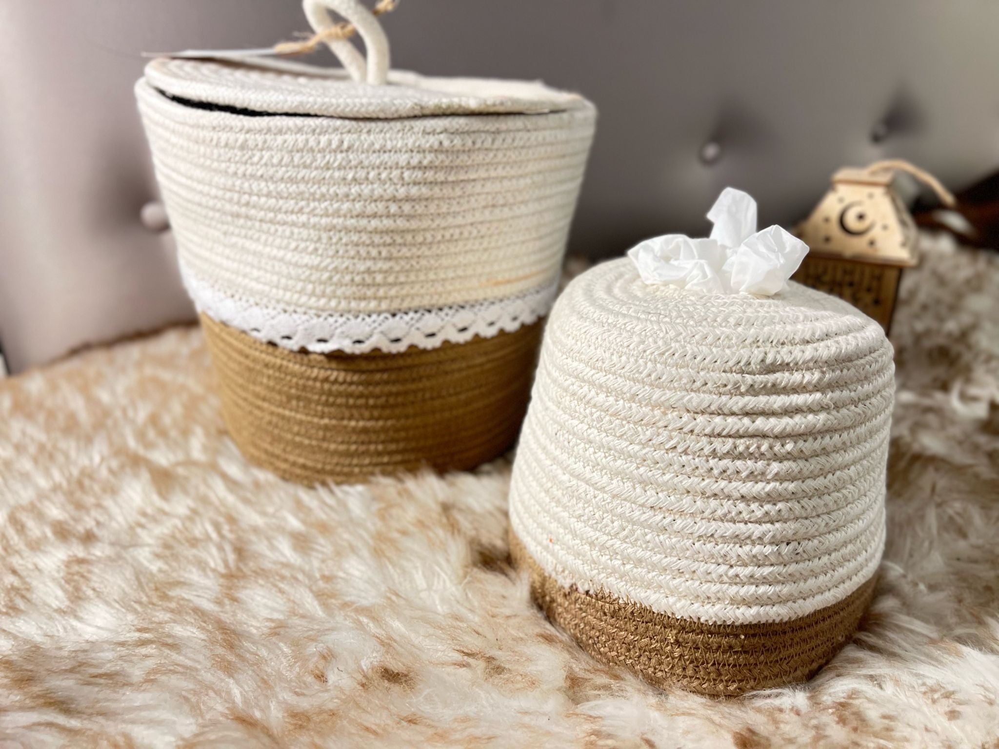 Cotton rope tissue box set