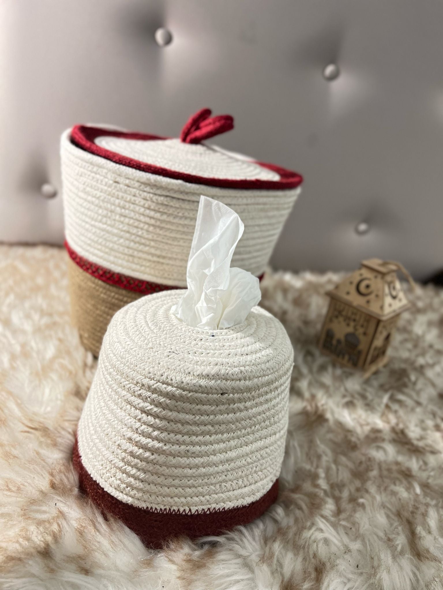 Cotton rope tissue box set